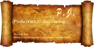 Podvinetz Julianna névjegykártya